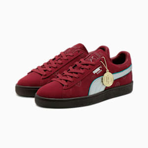 ユニセックス PUMA x ワンピース 赤髪のシャンクス スウェード スニーカー, Team Regal Red-PUMA Silver, extralarge-JPN