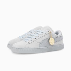 PUMA x ONE PIECE Suede Straw Hat Luffy Unisex Sneakers, Feather Gray-Platinum Gray, extralarge-IND