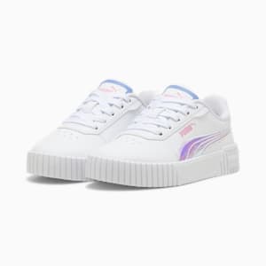 キッズ ガールズ プーマ キャリーナ 2.0 ディープダイブ スニーカー 17-21cm, PUMA White-Blue Skies-Fast Pink, extralarge-JPN