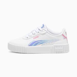 キッズ ガールズ プーマ キャリーナ 2.0 ディープダイブ スニーカー 17-21cm, PUMA White-Blue Skies-Fast Pink, extralarge-JPN