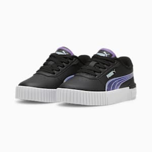 キッズ ガールズ プーマ キャリーナ 2.0 ディープダイブ スニーカー 17-21cm, PUMA Black-Ultraviolet-Turquoise Surf, extralarge-JPN