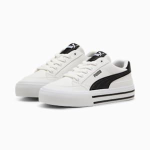 Chaussures Court Classic Vulc Enfant et Adolescent, PUMA White-PUMA Black, extralarge