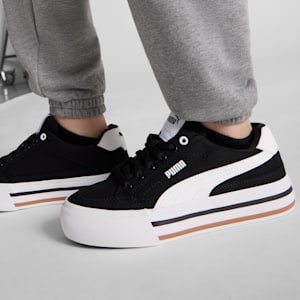 Court Classic Vulc Formstrip Big Kids' Sneakers, PUMA Black-PUMA White, extralarge