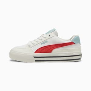 Tenis juvenil Court Classic Vulc Formstrip, PUMA White-Red Fire-Vapor Gray, extralarge