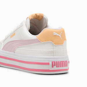 Court Classic Vulc Formstrip Big Kids' Sneakers, PUMA White-Rose Mauve-Almost Apricot, extralarge