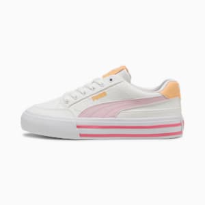 Chaussures Court Classic Vulc Enfant et Adolescent, PUMA White-Rose Mauve-Almost Apricot, extralarge