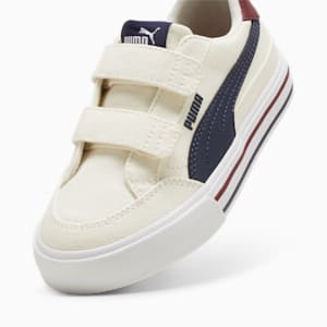 Court Classic Vulc Formstrip Kids' Sneakers, Warm White-Sugared Almond-PUMA Navy, extralarge