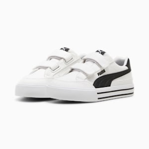 Court Classic Vulc Formstrip Kids' Sneakers, PUMA White-PUMA Black, extralarge
