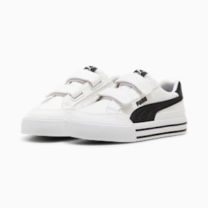 Court Classic Vulc Formstrip Little Kids' Sneakers, PUMA White-PUMA Black, extralarge