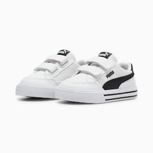 Court Classic Vulc Formstrip Toddler Sneakers, PUMA White-PUMA Black, extralarge