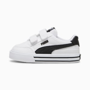 Court Classic Vulc Formstrip Toddler Sneakers, PUMA White-PUMA Black, extralarge