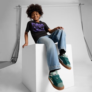 Suede XL Big Kids' Sneakers, Dark Myrtle-Vapor Gray-Green Moon, extralarge