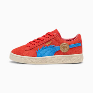 キッズ PUMA x ワンピース 千両道化のバギー スウェード スニーカー 17-21cm, For All Time Red-Ultra Blue, extralarge-JPN