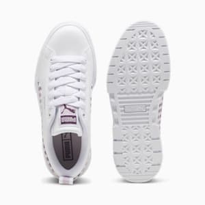 Mayze Gingham Cozy Big Kids' Sneakers, PUMA White-Grape Mist, extralarge