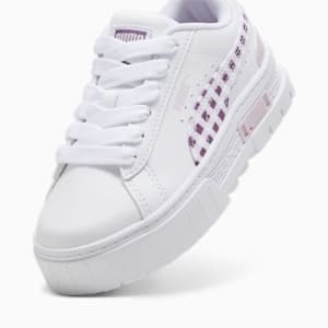 Mayze Gingham Cozy Little Kids' Sneakers, PUMA White-Grape Mist, extralarge