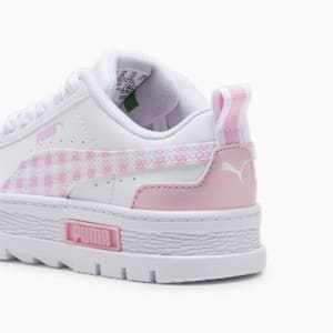 Mayze Gingham Cozy Little Kids' Sneakers, PUMA White-Pink Lilac, extralarge