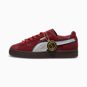 Tenis Adolescente Suede PUMA x ONE PIECE Shanks El Pelirrojo, Team Regal Red-PUMA Silver, extralarge