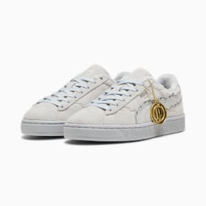 Tenis Adolescente Suede PUMA x ONE PIECE Monkey D. Luffy, Feather Gray-Platinum Gray, extralarge