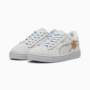 キッズ PUMA x ワンピース 麦わらのルフィ スウェード スニーカー 17-21cm, Feather Gray-Platinum Gray, extralarge-JPN