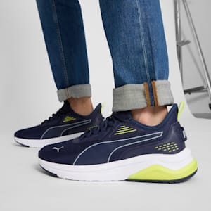 Amplifier Men's Sneakers, PUMA Navy-Cool Mid Gray-Electric Lime, extralarge