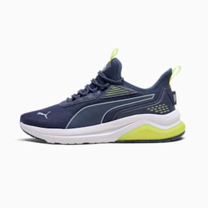 Amplifier Men's Sneakers, PUMA Navy-Cool Mid Gray-Electric Lime, extralarge