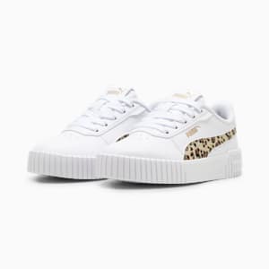 Carina 2.0 Animal Little Kids' Sneakers, PUMA White-Putty-PUMA Gold, extralarge