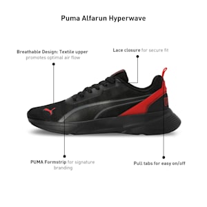 PUMA Alfarun Hyperwave Men's Sneakers, PUMA Black-For All Time Red-Cool Dark Gray, extralarge-IND