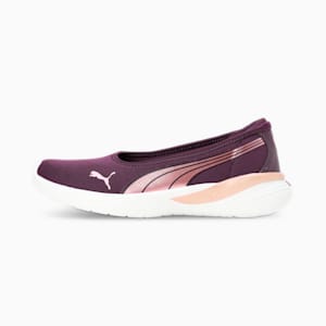 Evelyn Softride Women's Ballerinas, Midnight Plum-Rose Gold-PUMA White, extralarge-IND