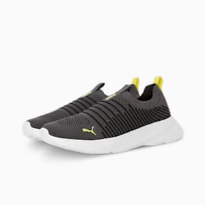 Kardio Men's Slip-On Shoes, PUMA Black-Dark Coal-Lime Sheen, extralarge-IND