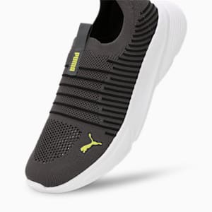 PUMA Kardio Men's Slip-On Shoes, PUMA Black-Dark Coal-Lime Sheen, extralarge-IND