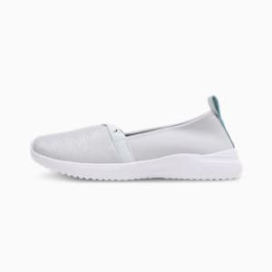 Adelina Glam Women's Ballerinas, Silver Mist-PUMA Black, extralarge-IND