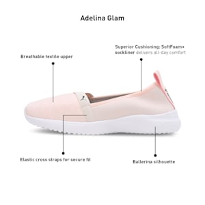 Adelina Glam Women's Ballerinas, Rosebay-PUMA Black, extralarge-IND
