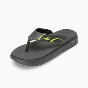 Softride Seave Xpress Men's Flip-Flops, Mineral Gray-Lime Sheen, extralarge-IND