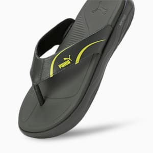 Softride Seave Xpress Men's Flip-Flops, Mineral Gray-Lime Sheen, extralarge-IND