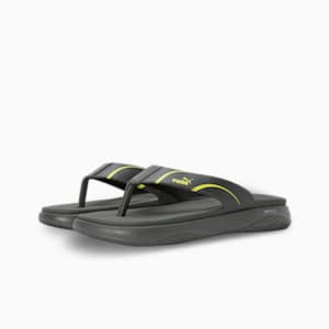 Softride Seave Xpress Men's Flip-Flops, Mineral Gray-Lime Sheen, extralarge-IND