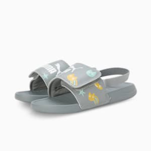 Popcat 20 Backstrap V2 Kid's Sandals, Cool Mid Gray-PUMA White, extralarge-IND