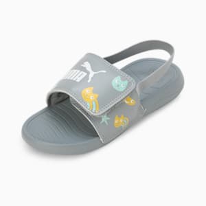 Popcat 20 Backstrap V2 Kid's Sandals, Cool Mid Gray-PUMA White, extralarge-IND