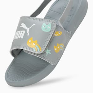 Popcat 20 Backstrap V2 Kid's Sandals, Cool Mid Gray-PUMA White, extralarge-IND