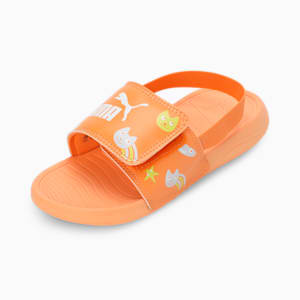 Popcat 20 Backstrap V2 Kid's Sandals, PUMA Black-Clementine-PUMA White, extralarge-IND