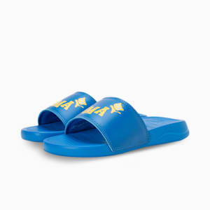 Popcat 20 V2 Youth Slides, Lime Pow-Cool Cobalt-PUMA White, extralarge-IND