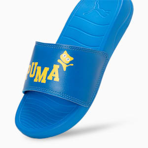 Popcat 20 V2 Youth Slides, Lime Pow-Cool Cobalt-PUMA White, extralarge-IND