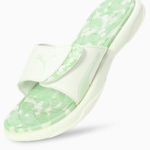 Royalcat Comfort Softride Daze Women's Slides, Warm White-Cool Cucumber-Green Illusion, extralarge-IND