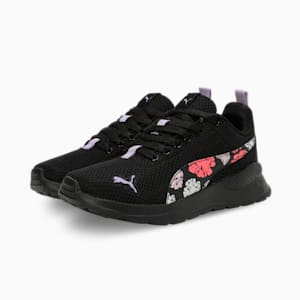 Anzarun Flora Youth Sneakers, PUMA Black-Vivid Violet-Passionfruit, extralarge-IND