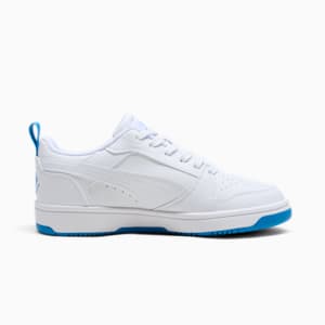 Rebound V6 Low Boys and Girls Club Big Kids' Shoes, PUMA White-Cloisonne-Puma Team Gold, extralarge