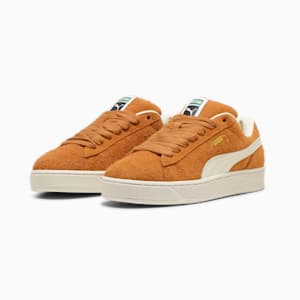 Suede XL Hairy Men's Sneakers, Caramel Latte-Frosted Ivory, extralarge