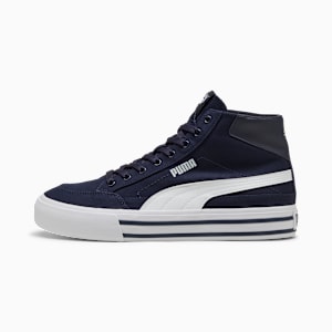 Court Classic Formstrip Men's Mid Sneakers, New Navy-PUMA White, extralarge