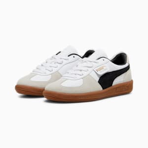 Baskets en cuir Palermo Enfant et Adolescent, PUMA White-Vapor Gray-Gum, extralarge