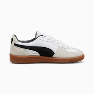 Tenis adolescentes de cuero Palermo, PUMA White-Vapor Gray-Gum, extralarge