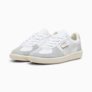 Baskets en cuir Palermo Enfant et Adolescent, PUMA White-Cool Light Gray-Sugared Almond, extralarge