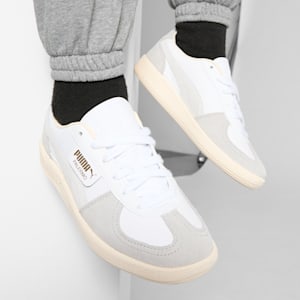 Baskets en cuir Palermo Enfant et Adolescent, PUMA White-Cool Light Gray-Sugared Almond, extralarge